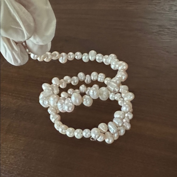 PINK FRESHWATER PEARLS BRACELET COIL ARTISAN Jewelry Spiral Bangle Genuine Pearl - Picture 7 of 12